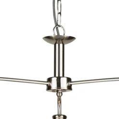 Hängelampen|Esszimmer Lampen*Searchlight Hängelampe 3-flammig E27 Glas Metall Jugendstil in Silber