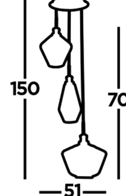 Searchlight Hängelampe 3-flammig E27 Schwarz Rauchgrau< Hängelampen|Bürolampen