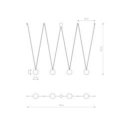 Nowodvorski Hängelampe 4-flammig G9 Schwarz Weiß verstellbar Kugelschirm< Kugellampen|Glaslampen