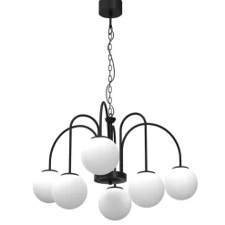 Hängelampen|Bürolampen*Luminex Hängelampe 6-flammig Glas Metall Ø65 cm E14 gemütlich