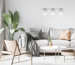 Belis Hängelampe 3-flammig Glaskugeln Weiß 50 cm E27 blendarm< Hängelampen|Bürolampen