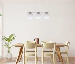 Belis Hängelampe 3-flammig Glaskugeln Weiß 50 cm E27 blendarm< Hängelampen|Bürolampen