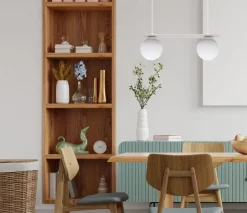 Hängelampen|Bürolampen*Belis Hängelampe 2-flammig Glaskugeln Weiß 50 cm E27 blendarm