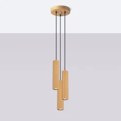 Sollux Hängelampe 3-flammig GU10 Aluminium B: 19,5 cm in Gold< Hängelampen|Bürolampen