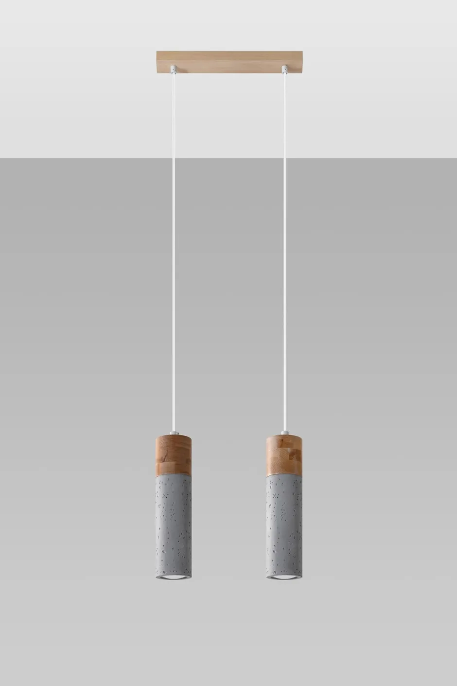 Esszimmer Lampen|Hängelampen*Sollux Hängelampe 2-flammig GU10 Beton Holz Modern RUGARD