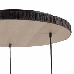 Hängelampen|Bürolampen*Just Light Hängelampe 3-flammig Holz Stoff B:52 cm E27 blendarm