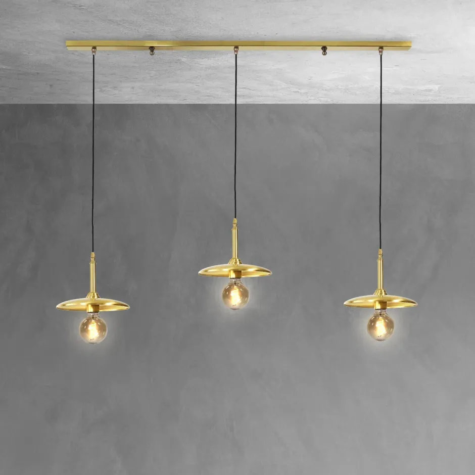 Hängelampen|Esszimmer Lampen*Giovanni Battista Hängelampe 3-flammig in Bronze hell E27 Messing massiv