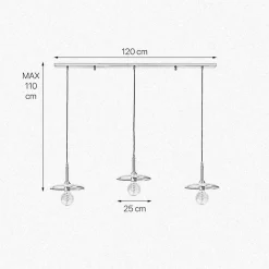 Hängelampen|Esszimmer Lampen*Giovanni Battista Hängelampe 3-flammig in Bronze hell E27 Messing massiv