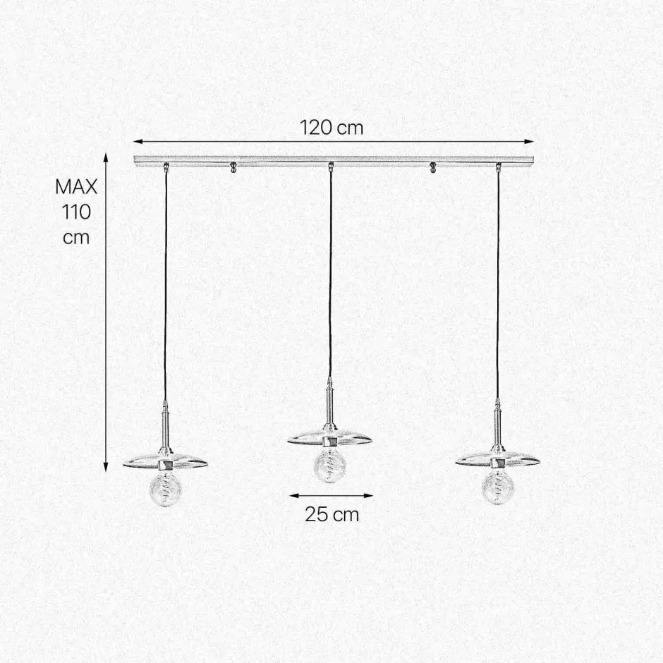 Hängelampen|Esszimmer Lampen*Giovanni Battista Hängelampe 3-flammig in Bronze hell E27 Messing massiv