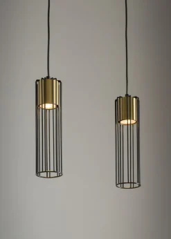 Wohnzimmerlampen|Moderne Lampen*Sigma Hängelampe 2-flammig Metall Gitter GU10 dekorativ