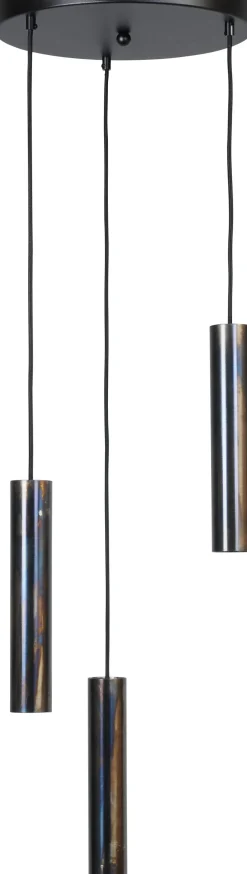 Masterlight Hängelampe 3-flammig Schwarz Öl-Effekt Metall ERION< Hängelampen|Wohnzimmerlampen