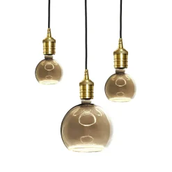 Bürolampen|Lampen Aus Aller Welt*Giovanni Battista Hängelampe 3-flammig Schwarz Messing Eisen Ø 40 cm für E27