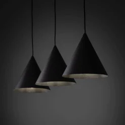 Hängelampen|Esszimmer Lampen*TK Lighting Hängelampe 3-flammig Schwarz L: 75 cm E27 Retro Metall