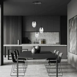 Emibig Hängelampe 3-flammig verstellbar Glas E14 Esstisch< Bürolampen|Küchenlampen