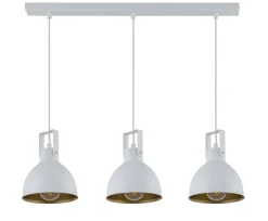Sigma Hängelampe 3-flammig Weiß Gold L:60 cm Industrial< Industrie Lampen|Wohnzimmerlampen