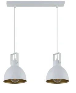 Hängelampen|Industrie Lampen*Sigma Hängelampe 2-flammig Weiß Gold E27 L:38 cm Industrial