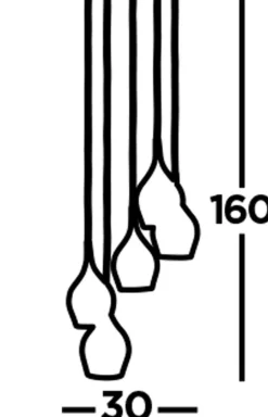Hängelampen|Bürolampen*Searchlight Hängelampe Glas Ø 30 cm H: max. 1,6 m 5-flammig E14 Bunt
