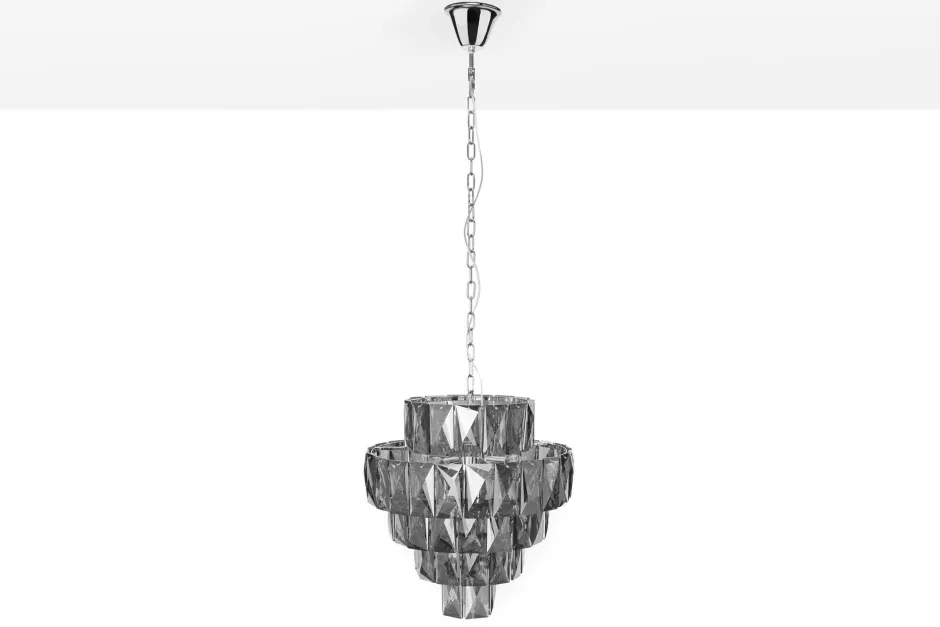 Invicta Interior Hängelampe Glas Grau Ø50 cm 6-flammig E14 stylisch< Schlafzimmer Lampen|Küchenlampen