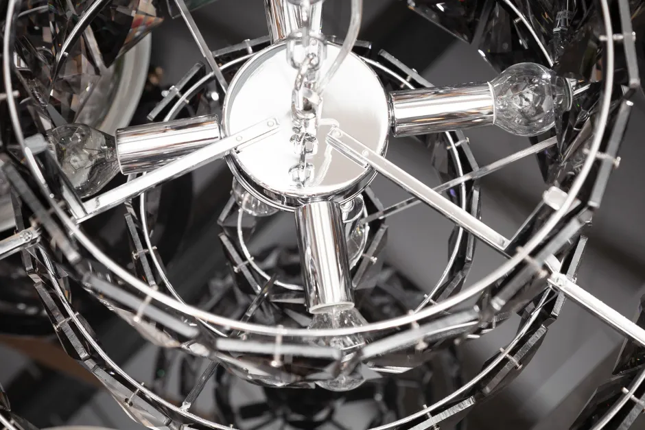 Invicta Interior Hängelampe Glas Grau Ø50 cm 6-flammig E14 stylisch< Schlafzimmer Lampen|Küchenlampen