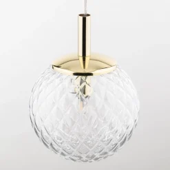 TK Lighting Hängelampe Glas Kugelschirm Ø 14 cm rund in Gold G9< Hängelampen|Esszimmer Lampen