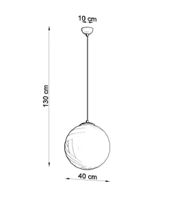 Sollux Hängelampe Glas Kugelschirm Ø 40 cm Weiß Gold E27< Hängelampen|Wohnzimmerlampen