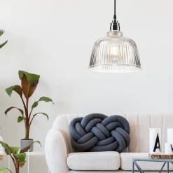 Lamkur Hängelampe Glas Metall Ø 28 cm E27 Vintage Esstisch< Hängelampen|Esszimmer Lampen