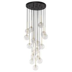 TK Lighting Hängelampe Glas Metall Ø 52 cm H: max. 145 cm in Schwarz Gold< Hängelampen|Esszimmer Lampen