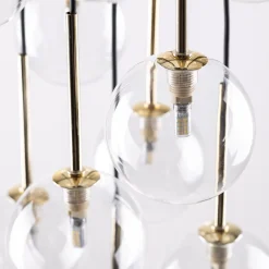 TK Lighting Hängelampe Glas Metall Ø 52 cm H: max. 145 cm in Schwarz Gold< Hängelampen|Esszimmer Lampen