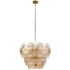 Searchlight Hängelampe Glas Metall Ø 64 cm 9x G9 Modern kunstvoll< Hängelampen|Wohnzimmerlampen