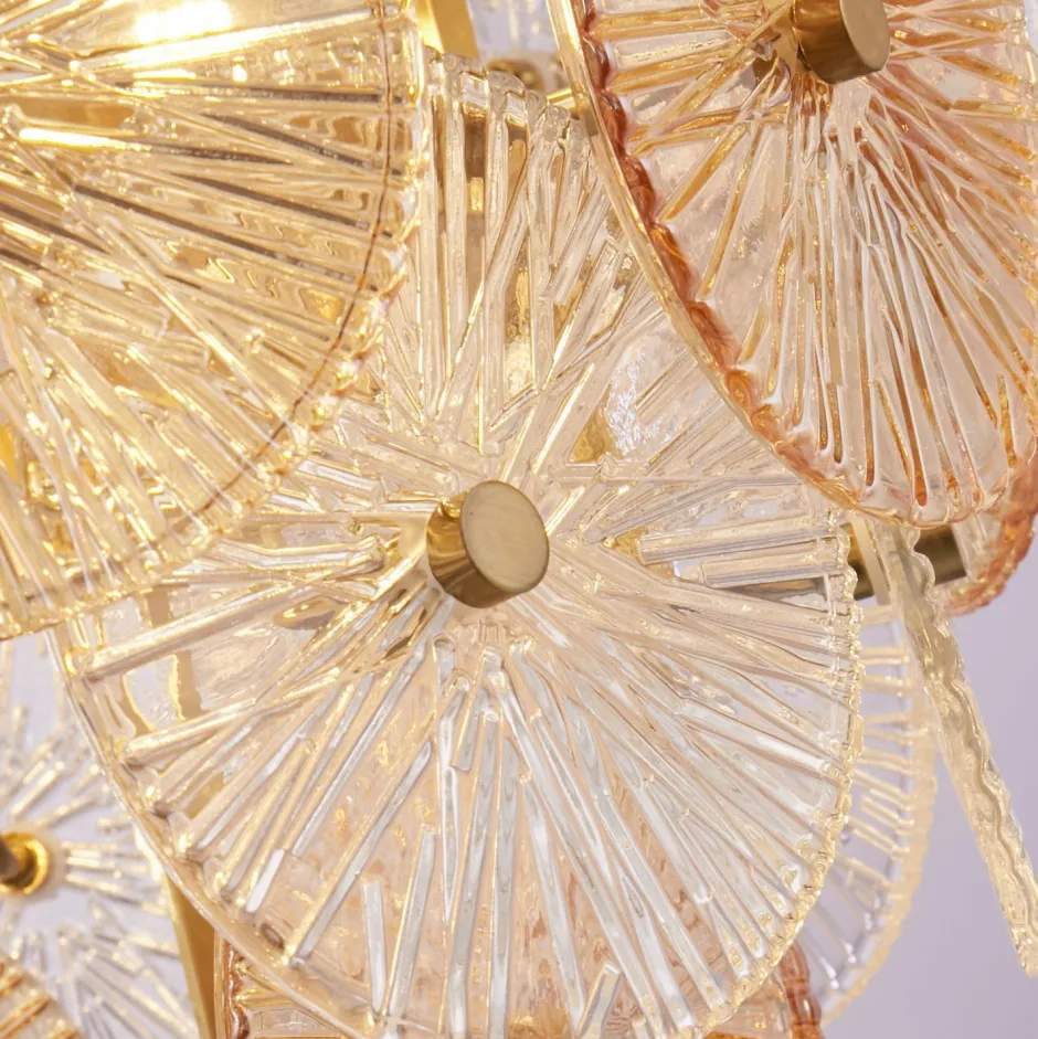 Searchlight Hängelampe Glas Metall Ø 64 cm 9x G9 Modern kunstvoll< Hängelampen|Wohnzimmerlampen