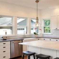 Searchlight Hängelampe Glas Metall Ø 25 cm in Messing Klar E27 Vintage< Hängelampen|Esszimmer Lampen