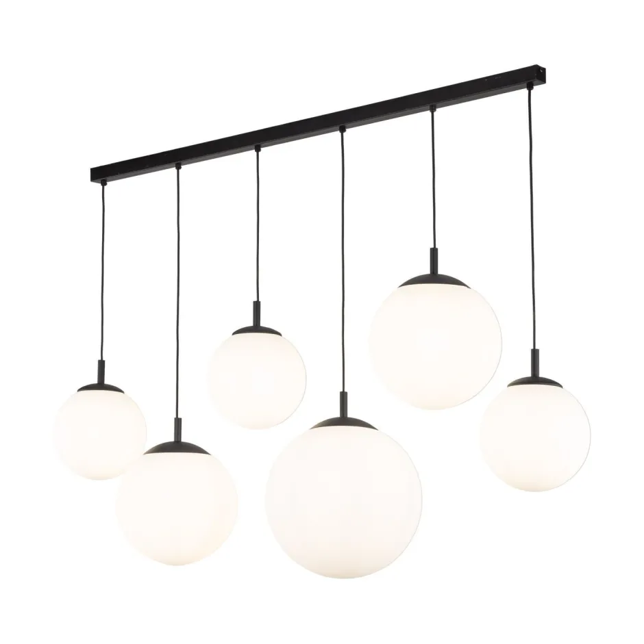 TK Lighting Hängelampe Glas Metall 130 cm lang H: max. 175 cm 6x E27< Hängelampen|Esszimmer Lampen