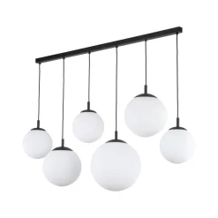 TK Lighting Hängelampe Glas Metall 130 cm lang H: max. 175 cm 6x E27< Hängelampen|Esszimmer Lampen