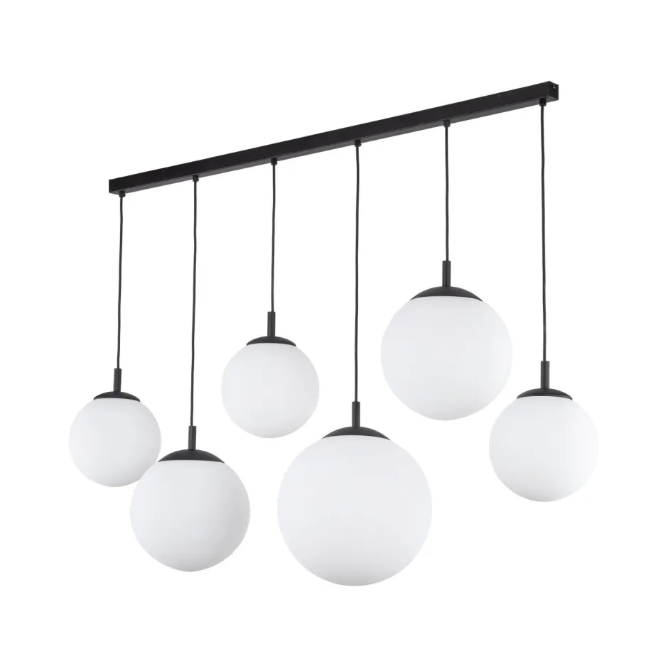 TK Lighting Hängelampe Glas Metall 130 cm lang H: max. 175 cm 6x E27< Hängelampen|Esszimmer Lampen