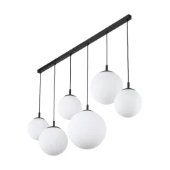 TK Lighting Hängelampe Glas Metall 130 cm lang H: max. 175 cm 6x E27< Hängelampen|Esszimmer Lampen