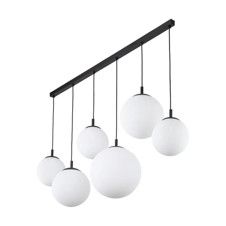 TK Lighting Hängelampe Glas Metall 130 cm lang H: max. 175 cm 6x E27< Hängelampen|Esszimmer Lampen