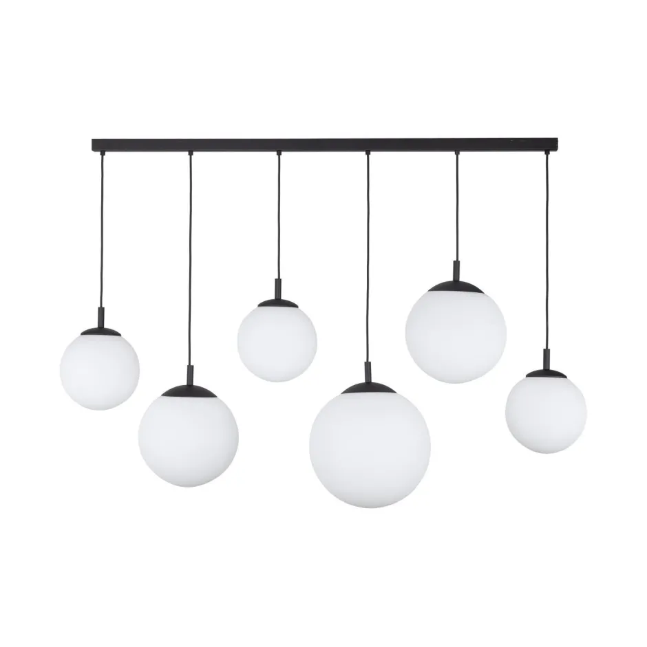 TK Lighting Hängelampe Glas Metall 130 cm lang H: max. 175 cm 6x E27< Hängelampen|Esszimmer Lampen