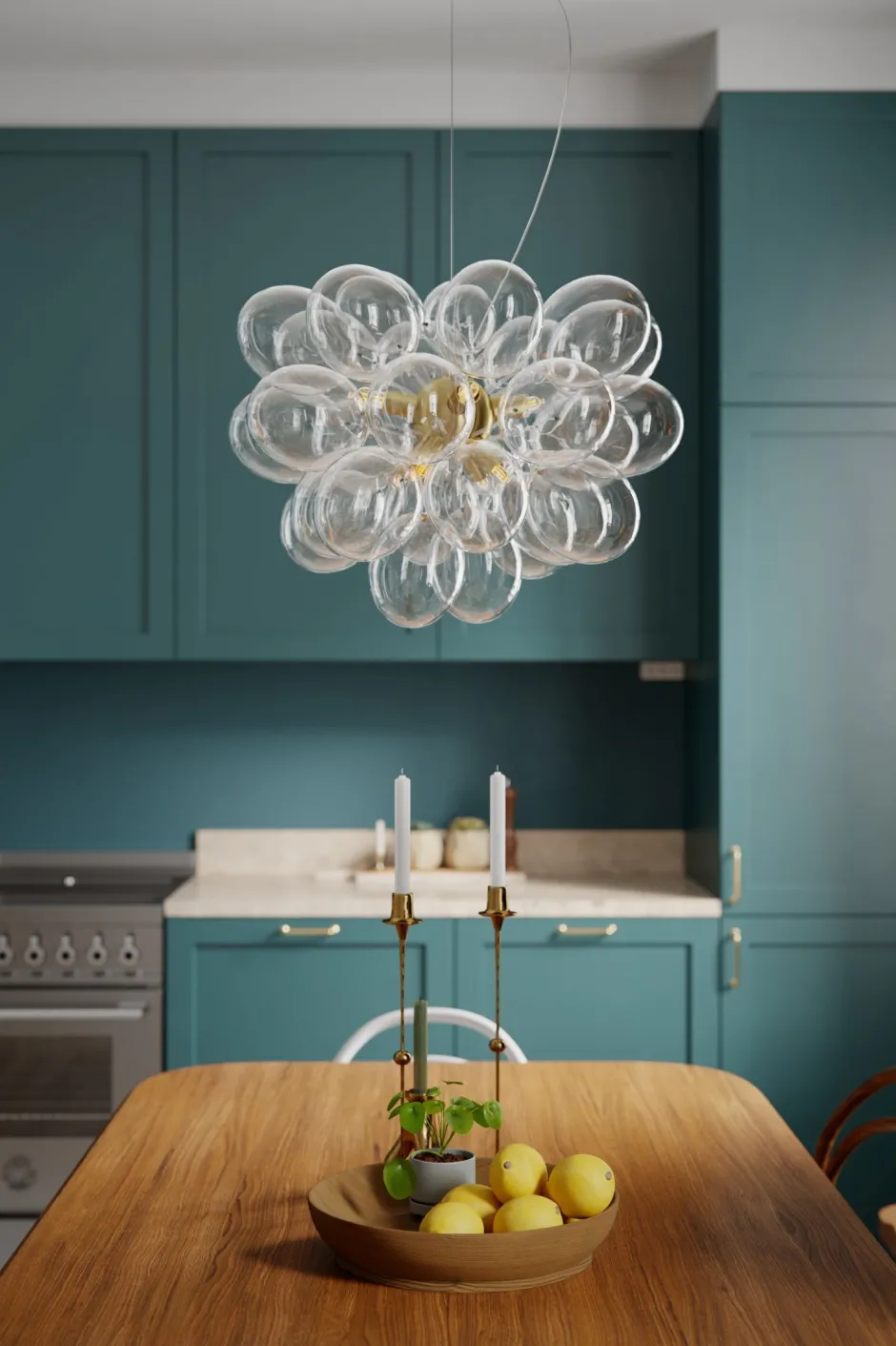 Hängelampen|Wohnzimmerlampen*By Rydéns Hängelampe Glas Metall B: 50 cm H: max. 120 cm in Gold