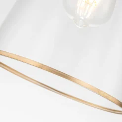 Hängelampen|Bürolampen*Elstead Hängelampe Glas Metall B: 18,4 cm E14 verstellbar Gold Antik