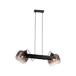 Hängelampen|Bürolampen*Just Light Hängelampe Glas Metall E27 68 cm 2-flammig schwenkbar