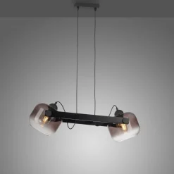 Hängelampen|Bürolampen*Just Light Hängelampe Glas Metall E27 68 cm 2-flammig schwenkbar
