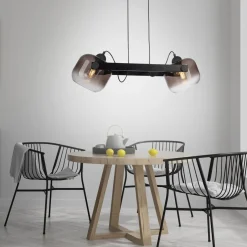 Hängelampen|Bürolampen*Just Light Hängelampe Glas Metall E27 68 cm 2-flammig schwenkbar