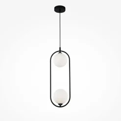 Hängelampen|Esszimmer Lampen*Maytoni Hängelampe Glas Metall G9 H: max. 204 cm Schwarz Weiß