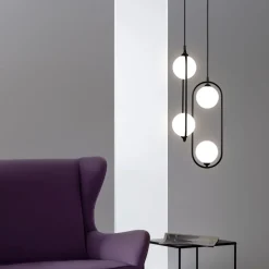 Hängelampen|Esszimmer Lampen*Maytoni Hängelampe Glas Metall G9 H: max. 204 cm Schwarz Weiß