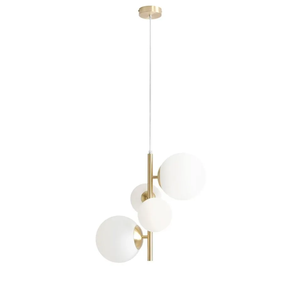 ALDEX Hängelampe Glas Metall in Messing Weiß E27 E14 stilvoll< Hängelampen|Bürolampen