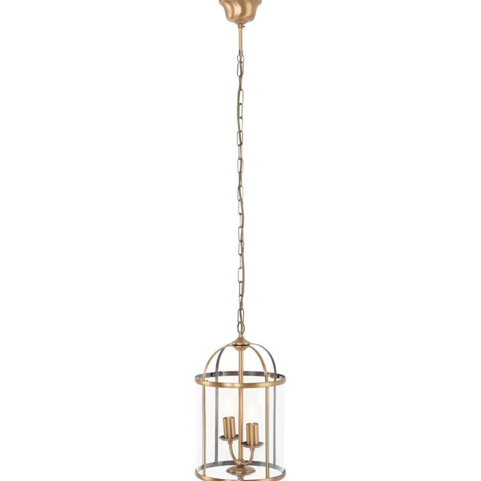 Steinhauer Hängelampe Glas Metall in Bronze B:23 cm E14 elegant< Hängelampen|Bürolampen