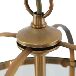 Steinhauer Hängelampe Glas Metall in Bronze B:23 cm E14 elegant< Hängelampen|Bürolampen