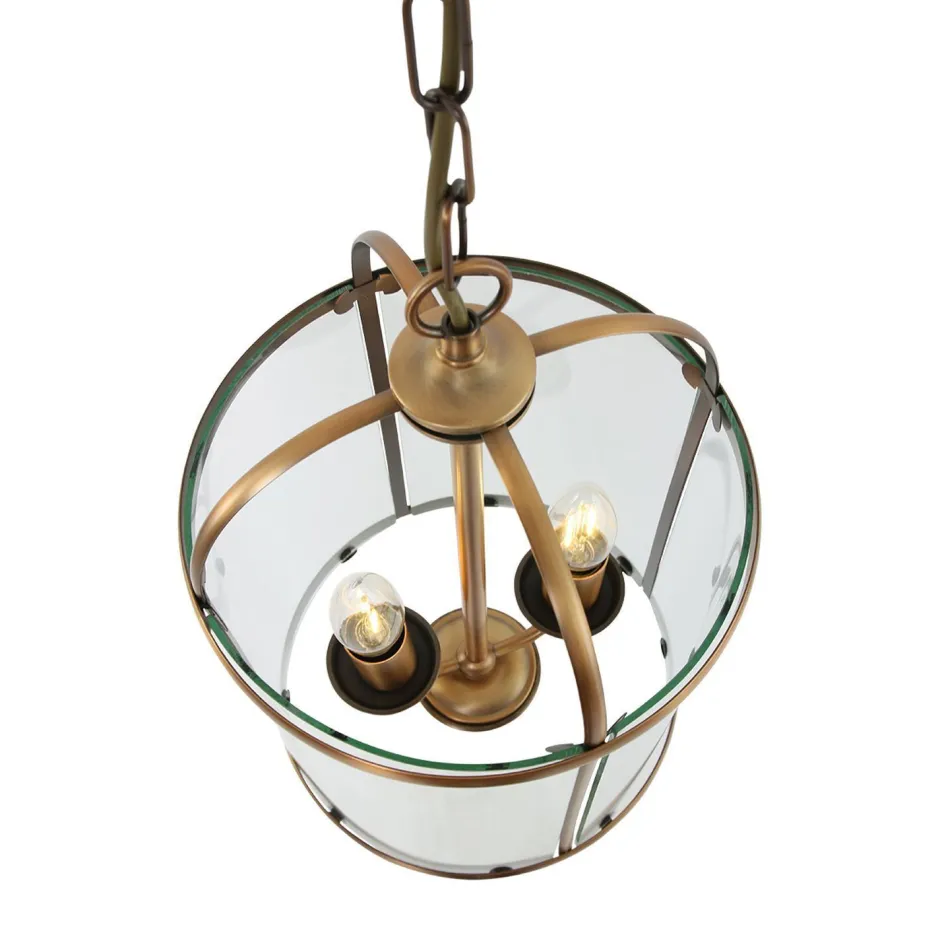 Steinhauer Hängelampe Glas Metall in Bronze B:23 cm E14 elegant< Hängelampen|Bürolampen