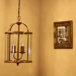 Steinhauer Hängelampe Glas Metall in Bronze B:23 cm E14 elegant< Hängelampen|Bürolampen