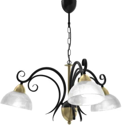 Hängelampen|Bürolampen*Luminex Hängelampe Glas Metall Landhaus B:74 cm E27 blendarm